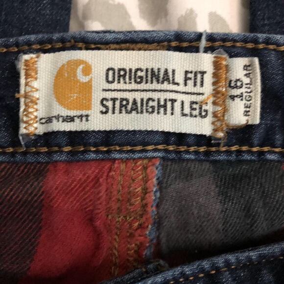 Carhartt Women’s Flannel Lined Denim Jeans Workwear Size 16 Original Fit - Picture 2 of 7